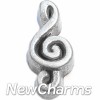 H8216 Vintage Silver Treble Clef Floating Locket Charm