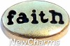 H8222 Faith Gold Oval Floating Locket Charm