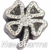 H8262 Four Leaf Clover Floating Locket Charm