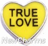H8308 True Love Yellow Candy Heart Floating Locket Charm