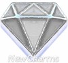H8312 Silver Trim Diamond Floating Locket Charm
