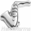 H8322 Silver Saxophone Floating Locket Charm
