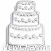 H8330 White Wedding Cake Floating Locket Charm