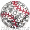 H8347 Silver Bling Baseball Floating Locket Charm