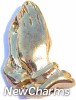 H9026gold Praying Hands Gold Floating Locket Charm