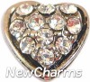 H9063-2 Heart With Clear Stones Floating Locket Charm