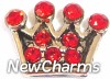 H9064-3 Crown With Red Stones Floating Locket Charm