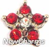 H9065-10 Star With Red Stones Floating Locket Charm