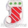 H9103 Red And White Stocking Floating Locket Charm