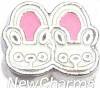 H9113 Bunny Slippers Floating Locket Charm