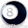 H9135 Eight Ball Floating Locket Charm