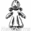 H9138 Little Silver Girl Floating Locket Charm