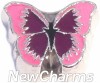 H9146 Pink and Purple Butterfly Floating Locket Charm