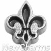 H9149 Gun Metal Fleur De Lis Floating Locket Charm