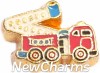 H9726 Fire Truck Floating Locket Charm