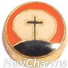 H9734 Cross On Hill Floating Locket Charm