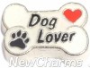 H7091 Silver Dog Lover Floating Locket Charm