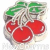H9757 Three Red Cherries Floating Locket Charm