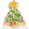 H9767 Christmas Tree Gold Trim Floating Locket Charm