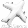 H9790 White Airplane Floating Locket Charm