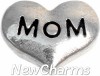 H9823 Mom Silver Heart Floating Locket Charm