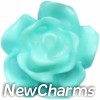 H9856 Little Teal Rose Floating Locket Charm