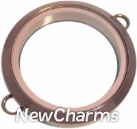 IE10  Twist Stainless Steel Inline Chocolate Big Round Loose Floating Locket