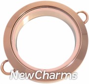 IR20  Twist Stainless Steel Inline Rose Gold Medium Round Loose Floating Locket 