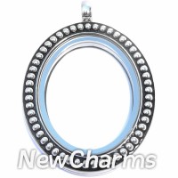 VS64 Alloy Silver Vintage Oval Locket