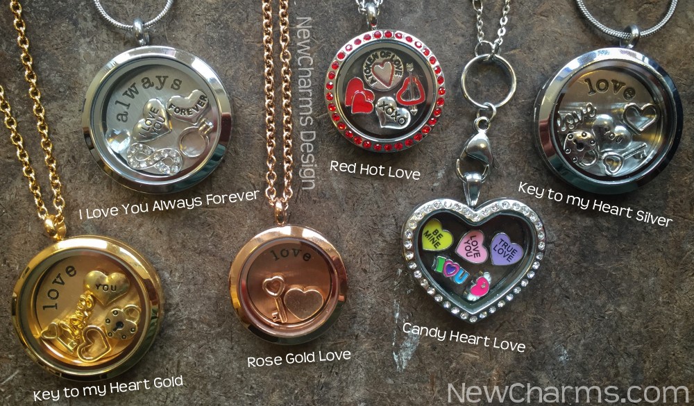 Love and Heart Valentines Day Floating Lockets