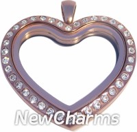 SS30  Stainless Steel Silver Heart Floating Locket