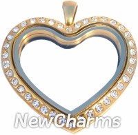 VG21 Versatile Loose Gold CZ Medium Round Locket