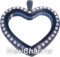 VK91 Alloy Black CZ Heart Locket