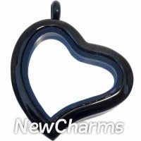 VK92 Alloy Black Curvy Heart Locket