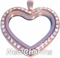 SS30  Stainless Steel Silver Heart Floating Locket