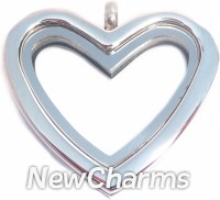 SS30  Stainless Steel Silver Heart Floating Locket