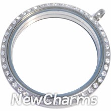 TS13 TWIST Stainless Steel  Silver CZ XL Round Locket