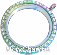 TC11 TWIST Stainless Steel CZ Colorful Big Round