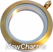 TH20 TWIST Stainless Steel  Brushed Gold  Med Round Locket