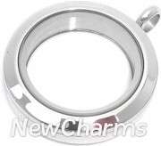 TS20  Twist Stainless Steel Silver Medium Round Loose Floating Locket