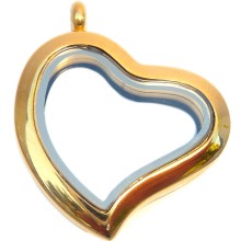 VG98 Alloy XL Gold Curvy Heart Locket