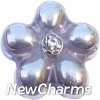 X1010 Purple and Silver Flower Floating Locket Charm
