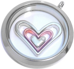 H7887 Blonde Short Hair Girl Floating Locket Charm