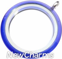 YU10 Blue Acrylic Big Round Locket