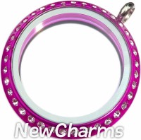 YV11 Violet CZ Acrylic Big Round Locket