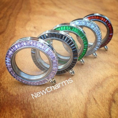 SS10 Stainless Steel Silver Big Round Floating Locket