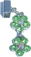 5mm120 Green Double Flower Sliding 5mm Italian Charm