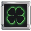 A10354 Clover on Black Italian Charm