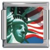 A10405 Statue Of Liberty With Flag Italian Charm