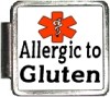 ALLERGIC TO GLUTEN Custom Photo Italian  Charm